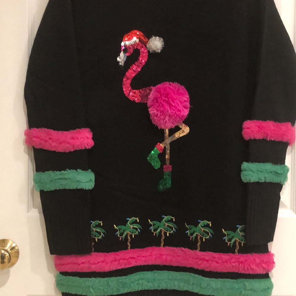 🌴🦩”Ugly” Christmas Sweater-NWT🦩🌴 - Picture 3 of 6